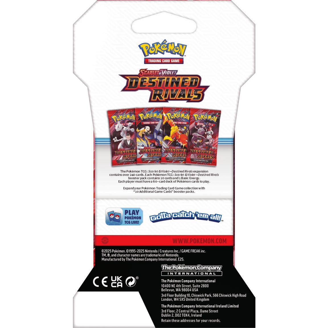 Pokemon Trading Card Game: Destined Rivals Sleeved Booster Pack (Styles May Vary)