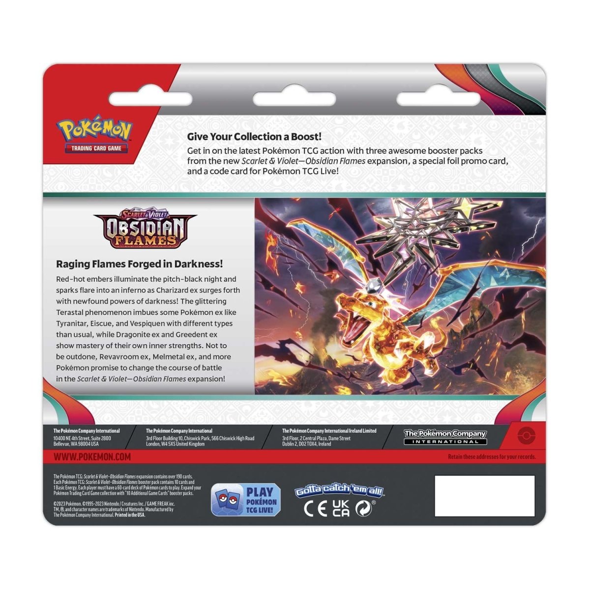 POKEMON S&V OBSIDIAN FLAME 3PK BLISTER